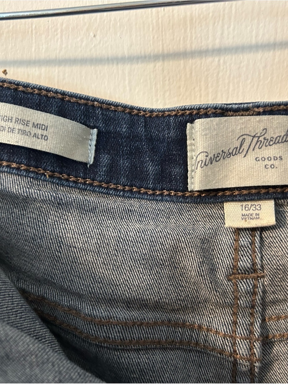 Universal Thread Dark Blue Distressed Denim Shorts - Picture 4 of 5